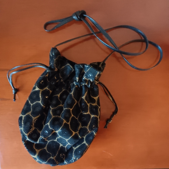 Carlos Falchi Suede Drawstring Crossbody Purse - Picture 1 of 3